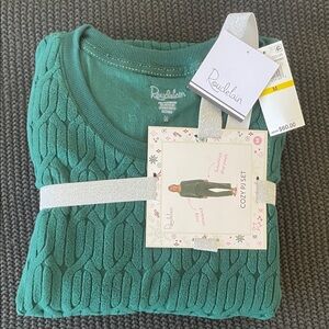Roudelain Teal Cable Knit Pajamas